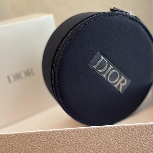 Dior Beaute Vanity Zip Round Cosmetic Makeup Mirror Case NEW IN BOX - Picture 2 of 11